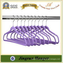 Designer Purple Plastic Velvet Hanger para T-Shirt